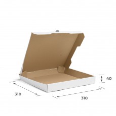 Картонная упаковка для пиццы белая 310Х310Х40