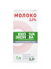 Молоко питьевое, ультрапастеризованное ЭКОНИВА Prof.Line, 3,2%, без змж.