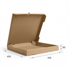 Бурая коробка для пиццы 415Х415Х50