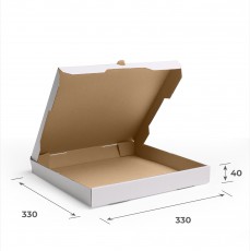 Белая коробка для пиццы 330Х330Х40