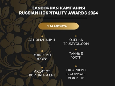 Открыта заявочная кампании Russian Hospitality Awards