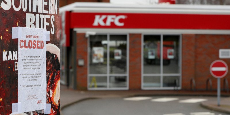 Рестораны KFC в Великобритании закрылись из-за смены поставщика